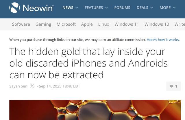 澳团队研发新环保技术安全回收手机黄金(图1)